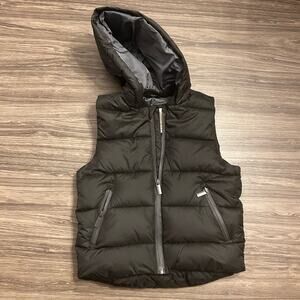 ZARA BOYS Black Warm Hooded Puffer Vest 100% Polyester Size 5 (110 cm)